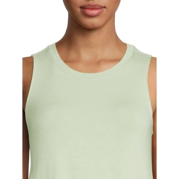 *3 FOR $9* Time and Tru Solid Soft Celadon Knit Pocket Swing Sleeveless Dress 8 - Picture 3 of 6